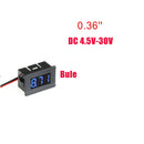 Mini Digital Voltmeter Tester DC 4.5V to 30V Digital Voltmeter Voltage Panel Meter Red/Blue/Green Electromobile Motorcycle Car