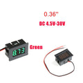 Mini Digital Voltmeter Tester DC 4.5V to 30V Digital Voltmeter Voltage Panel Meter Red/Blue/Green Electromobile Motorcycle Car