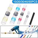 Solder Seal Wire Connectors Heat Shrink Butt Tube Electrical Crimp Connectors Waterproof Insulated Cable Splice Terminal Kit