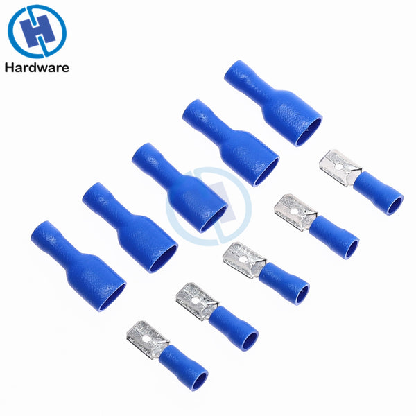 100PCS Insulated Spade Crimp Wire Cable Connector 6.3mm Terminal Male Female Kit 16-14 AWG 22-16AWG 12-10AWG