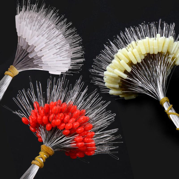 300pcs/lot Float Transparent Rubber Stopper Ss S M L Fishing Bobber Stopper Float Cylindrical Space Bean Fish Line Accessories