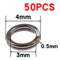 50pcs/lot Stainless Steel Split Ring Diameter from 4mm to 12mm Heavy Duty Fishing Double Ring Connector Fishing Accessories