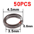 50pcs/lot Stainless Steel Split Ring Diameter from 4mm to 12mm Heavy Duty Fishing Double Ring Connector Fishing Accessories
