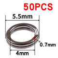 50pcs/lot Stainless Steel Split Ring Diameter from 4mm to 12mm Heavy Duty Fishing Double Ring Connector Fishing Accessories