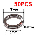 50pcs/lot Stainless Steel Split Ring Diameter from 4mm to 12mm Heavy Duty Fishing Double Ring Connector Fishing Accessories