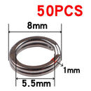 50pcs/lot Stainless Steel Split Ring Diameter from 4mm to 12mm Heavy Duty Fishing Double Ring Connector Fishing Accessories