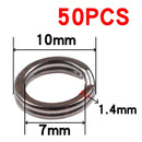50pcs/lot Stainless Steel Split Ring Diameter from 4mm to 12mm Heavy Duty Fishing Double Ring Connector Fishing Accessories