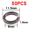 50pcs/lot Stainless Steel Split Ring Diameter from 4mm to 12mm Heavy Duty Fishing Double Ring Connector Fishing Accessories