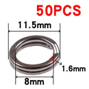 50pcs/lot Stainless Steel Split Ring Diameter from 4mm to 12mm Heavy Duty Fishing Double Ring Connector Fishing Accessories