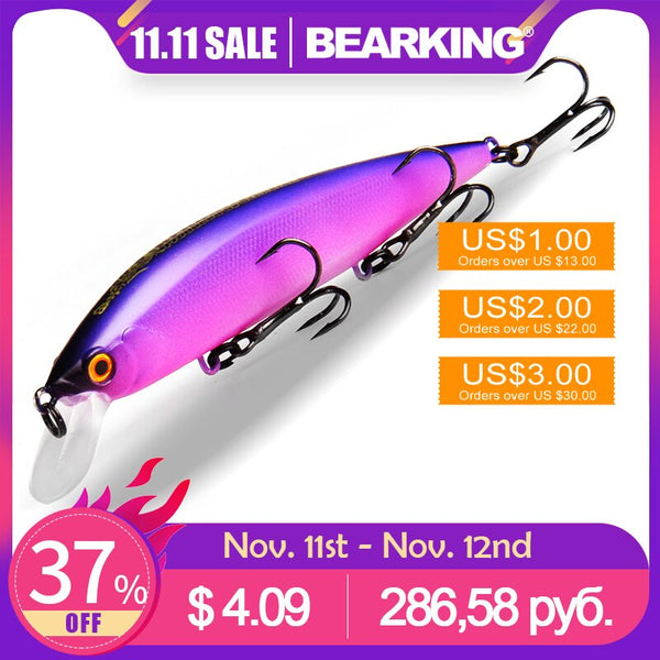 BEARKING 110mm 16g Hot fishing tackle A+ tungsten system fishing lures minnow bait suspending  bait 16colors for choose