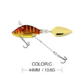 1Pcs Rotating Metal VIB vibration Bait Spinner Spoon Fishing Lures 13.6g 4.4cm Jigs Trout Winter Fishing Hard Baits Tackle Pesca
