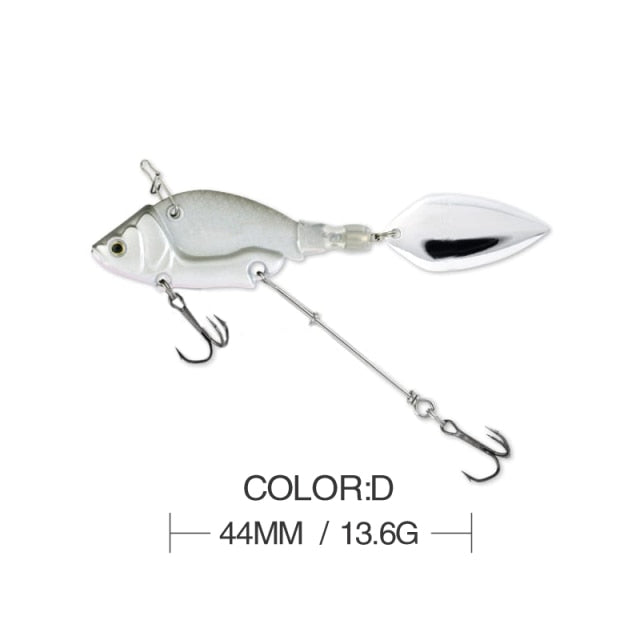 1Pcs Rotating Metal VIB vibration Bait Spinner Spoon Fishing Lures 13.6g 4.4cm Jigs Trout Winter Fishing Hard Baits Tackle Pesca