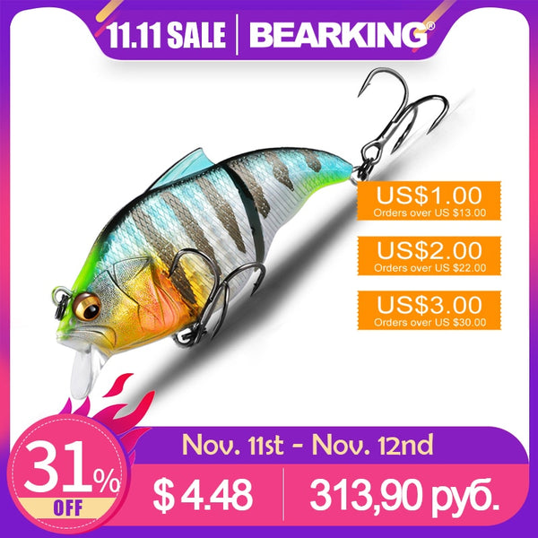 BEARKING 71mm 10g Top professional Wobblers fishing tackle fishing lures vibration bait for ice fishing Artificial accessories
