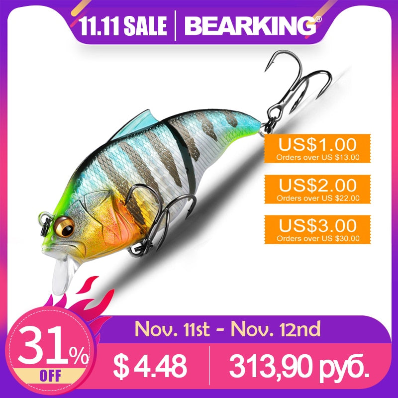 BEARKING 71mm 10g Top professional Wobblers fishing tackle fishing lures vibration bait for ice fishing Artificial accessories