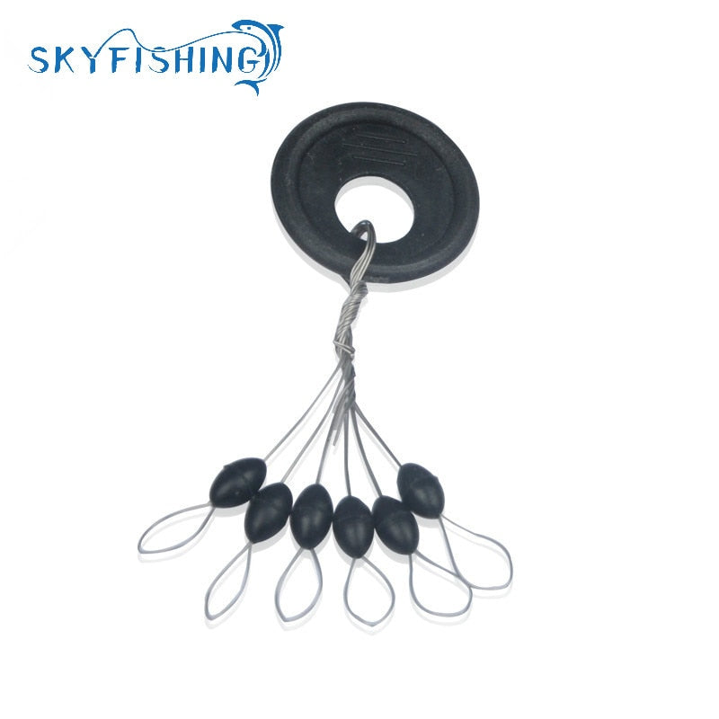 120Pcs/20set/Lot Highly Commend S M L Black Rubber Oval Stopper Fishing Bobber Float