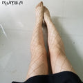 white medium grid SEXY women high waist stocking fishnet club tights panty knitting net pantyhose trouser mesh lingerie TT016