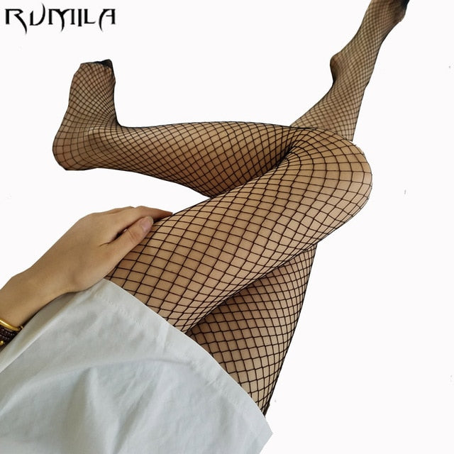 white medium grid SEXY women high waist stocking fishnet club tights panty knitting net pantyhose trouser mesh lingerie TT016