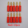 10pcsAudio Speaker Screw Banana Gold Plate Plugs Connectors 4mm IN STOCK FREE SHIPPING Black Red Facotry Online Wholesale Golden