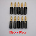 10pcsAudio Speaker Screw Banana Gold Plate Plugs Connectors 4mm IN STOCK FREE SHIPPING Black Red Facotry Online Wholesale Golden