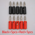 10pcsAudio Speaker Screw Banana Gold Plate Plugs Connectors 4mm IN STOCK FREE SHIPPING Black Red Facotry Online Wholesale Golden