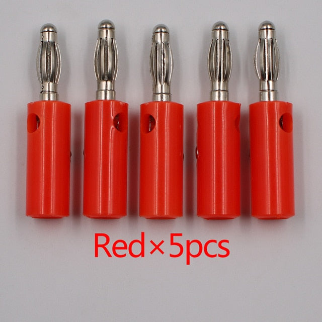 10pcsAudio Speaker Screw Banana Gold Plate Plugs Connectors 4mm IN STOCK FREE SHIPPING Black Red Facotry Online Wholesale Golden