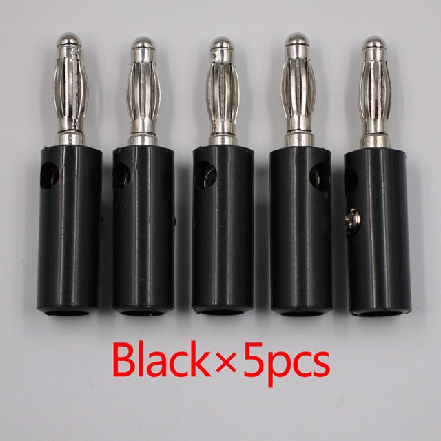 10pcsAudio Speaker Screw Banana Gold Plate Plugs Connectors 4mm IN STOCK FREE SHIPPING Black Red Facotry Online Wholesale Golden