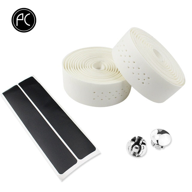 PCycling Bicycle Handlebar Tape Road Bike PU Leather Perforated Belt Breathable Soft Bike Handlebar Tape MTB Fixed Gear Belt