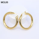 MGUB Gold color circle creole earrings, Stainless Steel Big  Round wives Hoop Earrings gifts for women LHEH78