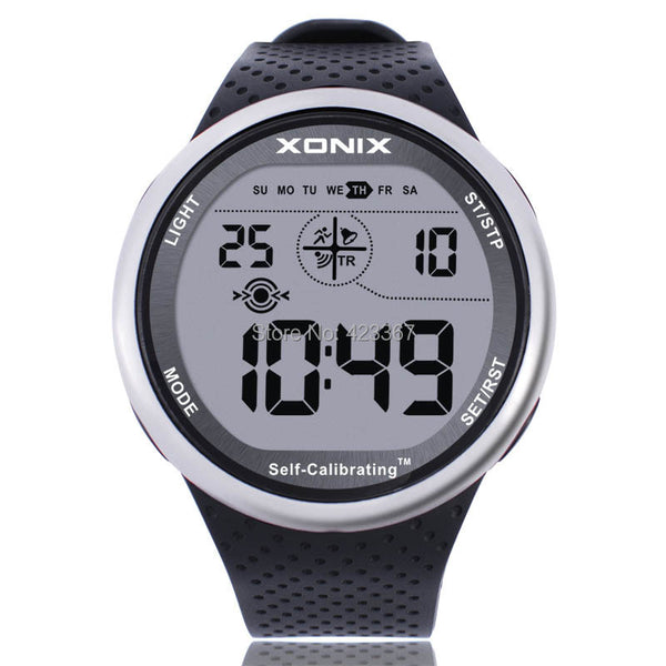 Mens Sports Watches Self Calibrating Digital Watch Waterproof 100m Multifunctional Swim Diver Outdoor Wristwatch