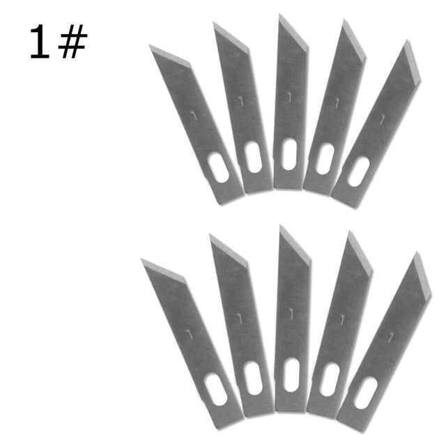 10 Pcs One Lot Surgical Scalpel Repair Phone Paper Cut Multifunction Knife Blade Replacement