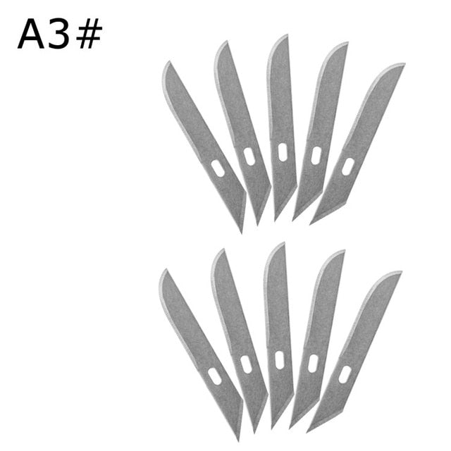 10 Pcs One Lot Surgical Scalpel Repair Phone Paper Cut Multifunction Knife Blade Replacement