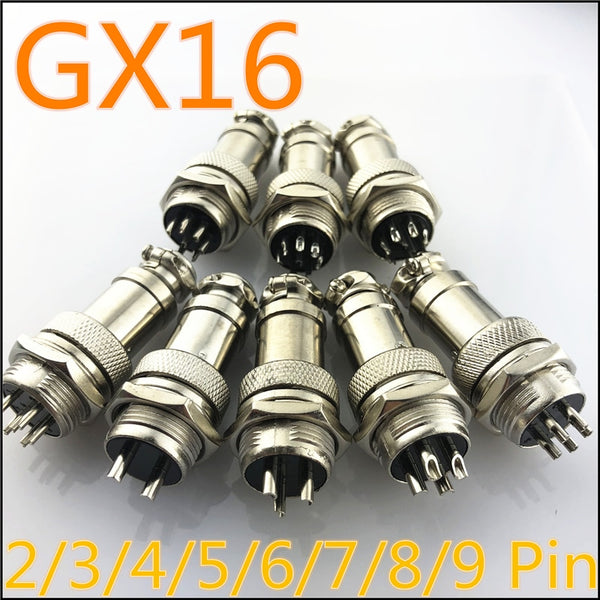 1set GX16 2/3/4/5/6/7/8/9 Pin Male & Female 16mm L70-78 Circular Aviation Socket Plug  Wire Panel Connector Free Shipping