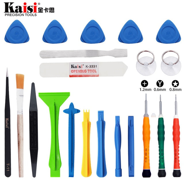 Kaisi 21 in 1 Mobile Phone Repair Tools Kit Spudger Pry Opening Tool Disassemble Tools for iPhone X 8 7 6S 6 Plus Hand Tools Set
