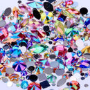 Mixed 300pcs Crystal Clear AB Nail Art Rhinestones DIY Non Hotfix Flatback Acrylic Nail Stones Gems For 3D Nails Art Decorations