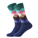 LETSBUY Male Tide Brand men cotton Socks Gradient Color summer Style long wedding sock Men's Knee High Business Socks man sox