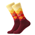 LETSBUY Male Tide Brand men cotton Socks Gradient Color summer Style long wedding sock Men's Knee High Business Socks man sox