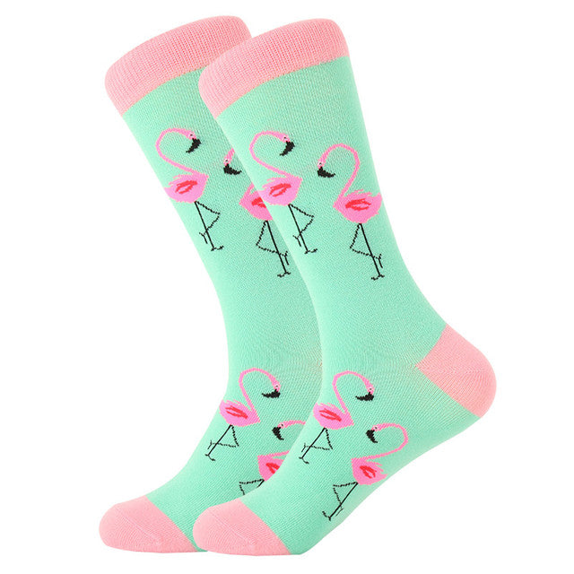 LETSBUY women socks combed cotton harajuku funny creative cartoon animal crew socks lady girls fruit dog bird chili men socks