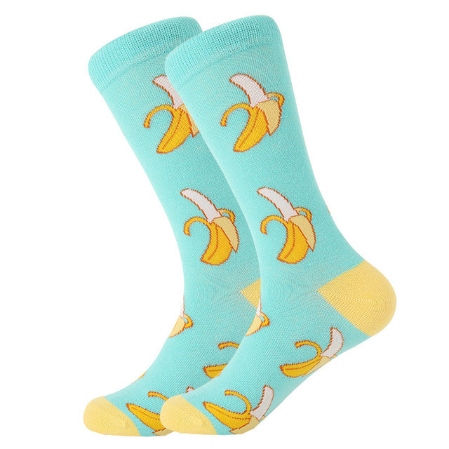 LETSBUY women socks combed cotton harajuku funny creative cartoon animal crew socks lady girls fruit dog bird chili men socks