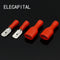 100pcs FDD 1.25-250 MDD1.25-250 6.3mm Red Female + Male Spade Insulated Electrical Crimp Terminal Connectors Wiring Cable Plug