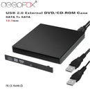 DeepFox Hard Plastic USB 2.0 SATA 12.7mm External DVD Enclosure DVD/CD-ROM Case For CD/DVD Optical Drive