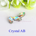 Horse Eye / Leaf Shape Glass Rhinestones With Claw Sew On Crystal Stone Strass Diamond Metal Base Buckle For Clothes