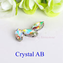 Horse Eye / Leaf Shape Glass Rhinestones With Claw Sew On Crystal Stone Strass Diamond Metal Base Buckle For Clothes