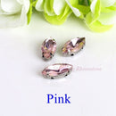 Horse Eye / Leaf Shape Glass Rhinestones With Claw Sew On Crystal Stone Strass Diamond Metal Base Buckle For Clothes