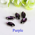 Horse Eye / Leaf Shape Glass Rhinestones With Claw Sew On Crystal Stone Strass Diamond Metal Base Buckle For Clothes