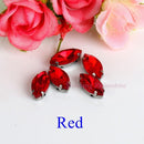 Horse Eye / Leaf Shape Glass Rhinestones With Claw Sew On Crystal Stone Strass Diamond Metal Base Buckle For Clothes