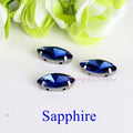 Horse Eye / Leaf Shape Glass Rhinestones With Claw Sew On Crystal Stone Strass Diamond Metal Base Buckle For Clothes