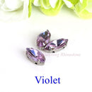 Horse Eye / Leaf Shape Glass Rhinestones With Claw Sew On Crystal Stone Strass Diamond Metal Base Buckle For Clothes