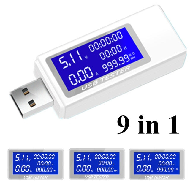 8 in1 QC2.0 3.0 4-30v Electrical power USB capacity voltage tester current meter monitor voltmeter ammeter 40% off