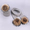 Girl Pompon Hats and Scarves Sets Winter Knitted Warm Nature Fur Pom Pom Hat Scarf Thick Beanies Hats Caps Kids Baby Solid Bones