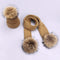Girl Pompon Hats and Scarves Sets Winter Knitted Warm Nature Fur Pom Pom Hat Scarf Thick Beanies Hats Caps Kids Baby Solid Bones